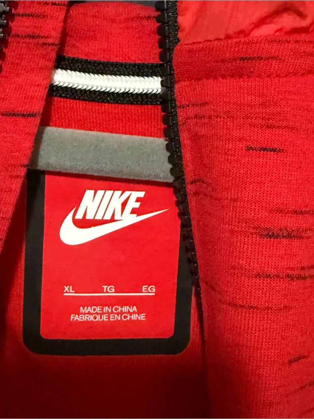 Nike Red Zip-Up Hooded Sweater
